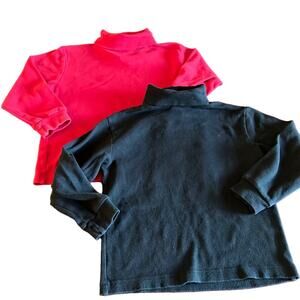Gap Boys XS (4) Bundle of 2 Turtleneck Tops Black Red Cotton Knit